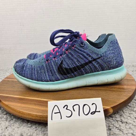 Nike Womens 8 Free RN Flyknit Purple Dust Athletic Casual Gym Daily Running Shoe - Picture 1 of 12